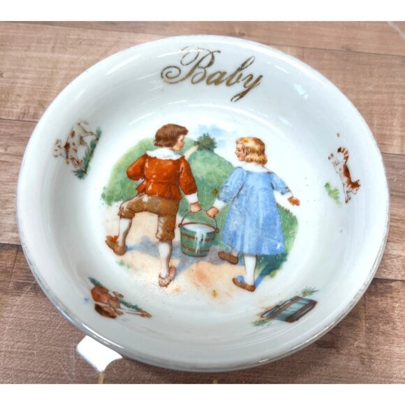 Vintage Baby Feeding Dish With Children Design Made In Germany - Picture 1 of 5